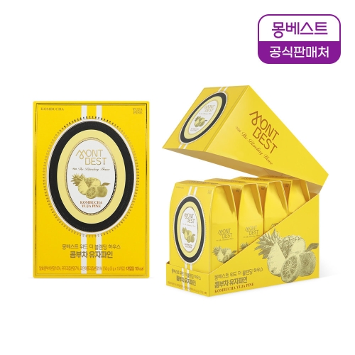 몽베스트 블랜딩 콤부차 유자파인애플 40개입