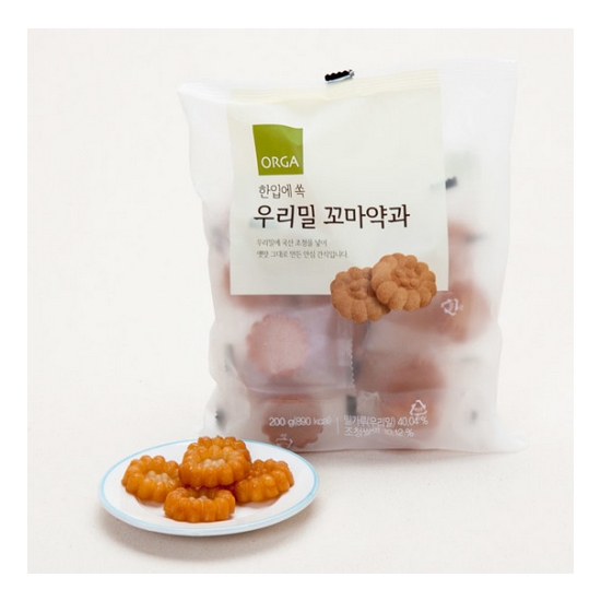 올가홀푸드 ORGA 한입에 쏙 우리밀 꼬마약과 200g (1개)