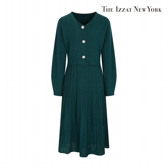 바바패션 더아이잗(TheIzzat) 쥬얼 버튼 니트 원피스 IMAP1OP03