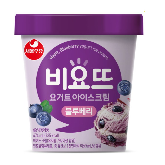 서울우유 비요뜨 요거트 아이스크림 블루베리 474ml (3개)_이미지