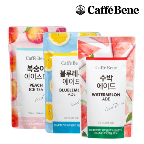 파우치 음료 3종 복숭아티 1박스 + 블루레몬에이드 1박스 + 수박에이드 1박스