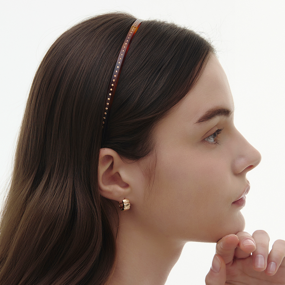  이에르로르 에센스 라인 스톤 헤어 밴드 브라운 HL4H64400BRXXX