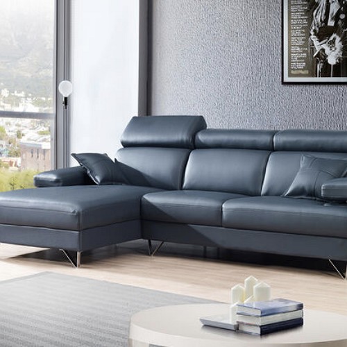 베른 카우치 통가죽 소파 4인용