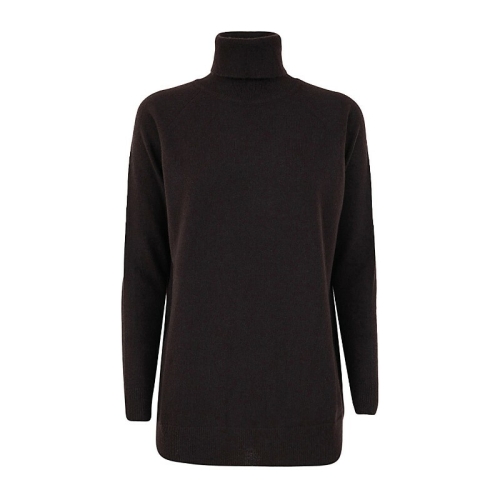 드루모어 터틀넥 사이드 스플릿 오버사이즈 스웨터 L1K404N 598 DARK BROWN