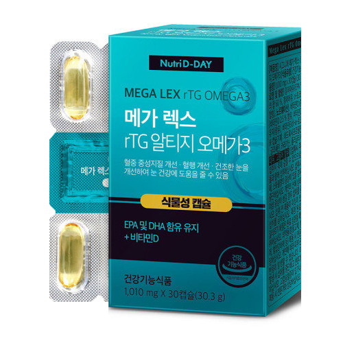 뉴트리디데이  메가렉스 rTG 알티지 오메가3 30캡슐 (1개)