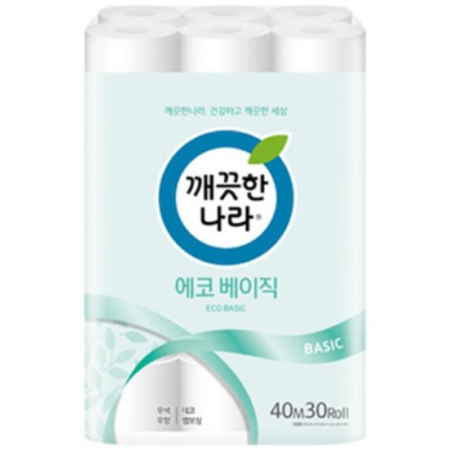 깨끗한나라 에코 베이직 40m (30롤)이미지입니다. 누르면 해당 게시물로 새창이동합니다.