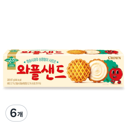 크라운제과 국희 와플샌드 87g (6개)