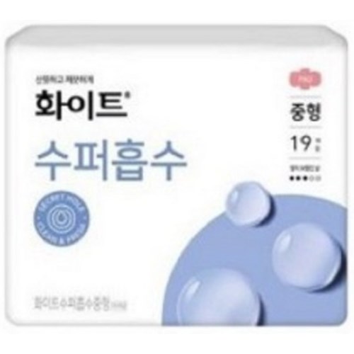 유한킴벌리 화이트 수퍼흡수 중형 19개 (6팩(114개))