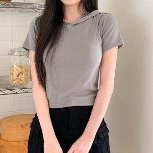 셀러허브 VY 여자 여름 심플 후드 티셔츠_WT31123_이미지