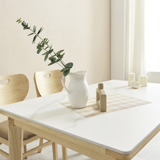 우아미가구 보힐 세라믹 원목 식탁 1200 (의자2개+벤치1개)_이미지