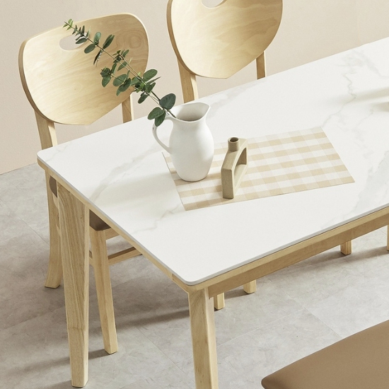 우아미가구 보힐 세라믹 원목 식탁 1200 (의자2개+벤치1개)_이미지