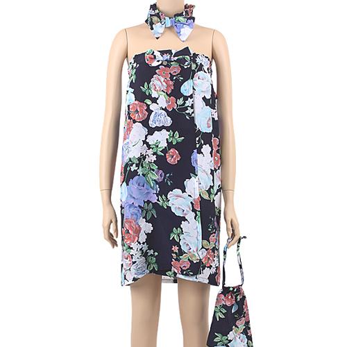 러브어필 네이비 플라워 헤어밴드 파우치 가운 3종세트 6060SG