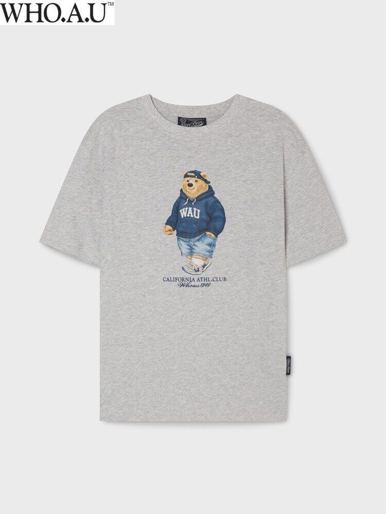W.A.U Steve Photo T-shirt LIGHT MELANGE GRAY -WHRAG2421U_IC