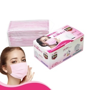덴탈 일회용마스크 대형핑크 50매 +패션1매
