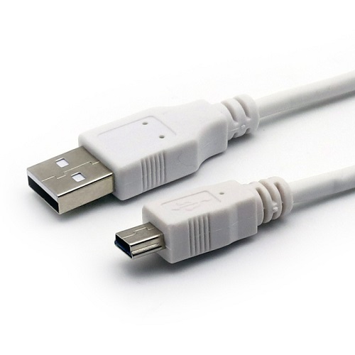 CABLEMATE USB 2.0 (A-Mini 5P)(M/M) 화이트 케이블 (0.3m)_이미지