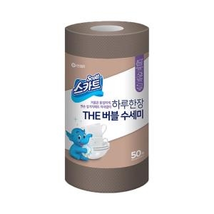 유한킴벌리 스카트 하루한장 THE 버블 수세미 브라운 50매 (3개(150매))