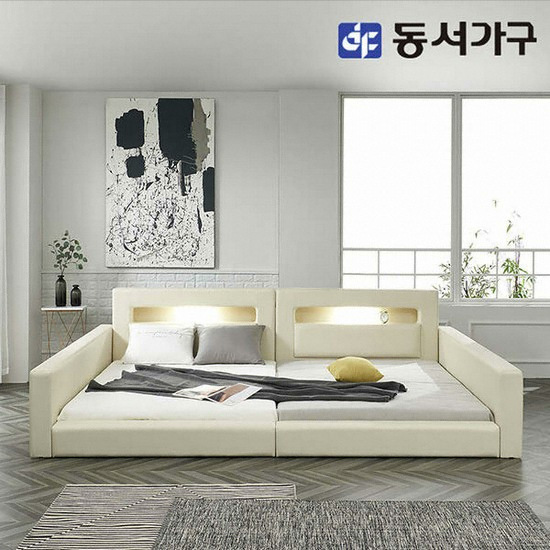 동서가구 이즈 네티 둥지형 LED 패밀리침대 SS+SS (55T라텍스독립)