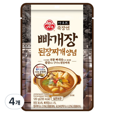 오뚜기 죽장연 빠개장 된장찌개양념 120g (4개)