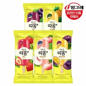 빙그레 G 따옴바 5종 딸기/패션프루트/복숭아/포도/파인애플 40개 /아이스크림_이미지