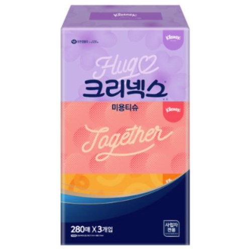 유한킴벌리 크리넥스 미용티슈 280매 (3입) (6팩(18입))