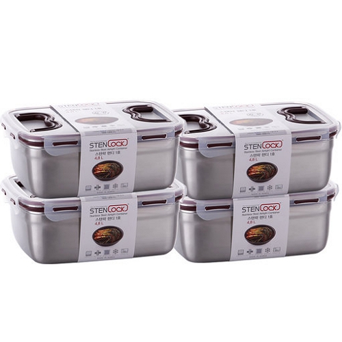 씨엔티코리아 스텐락 클래식 핸디 1호 4800ml (4개)
