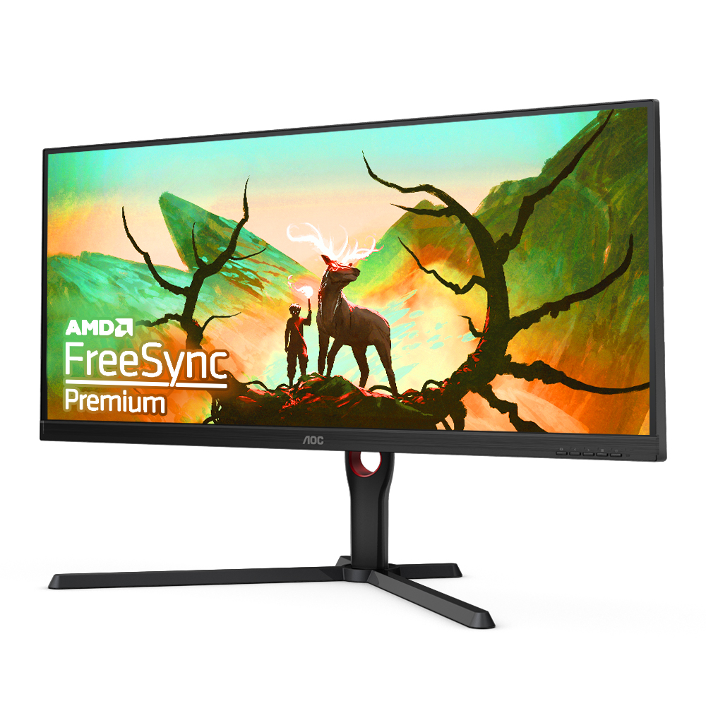 알파스캔 AOC U34G3X 게이밍 144 울트라와이드 WQHD 프리싱크 HDR 무결점_이미지