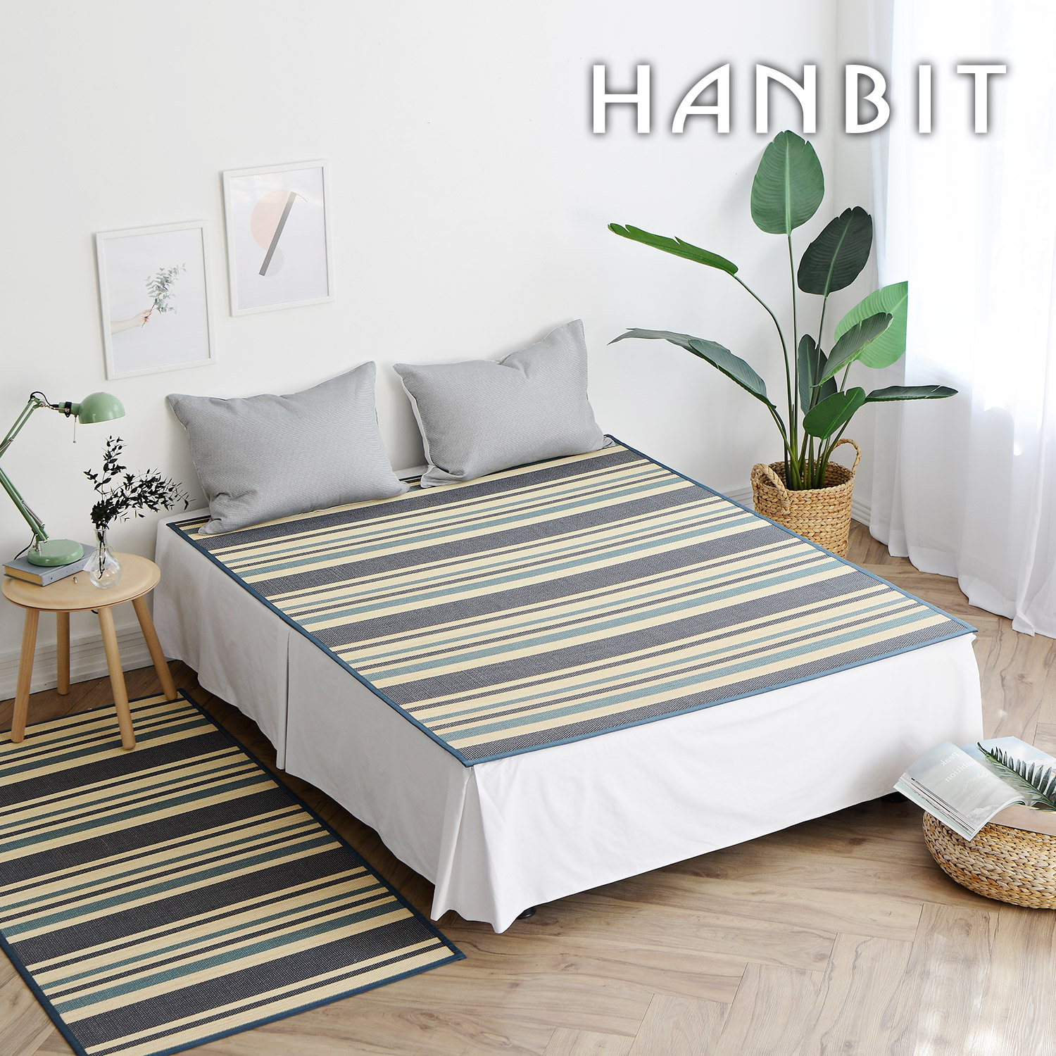 한빛카페트 산토리니 대나무카페트 스트라이프