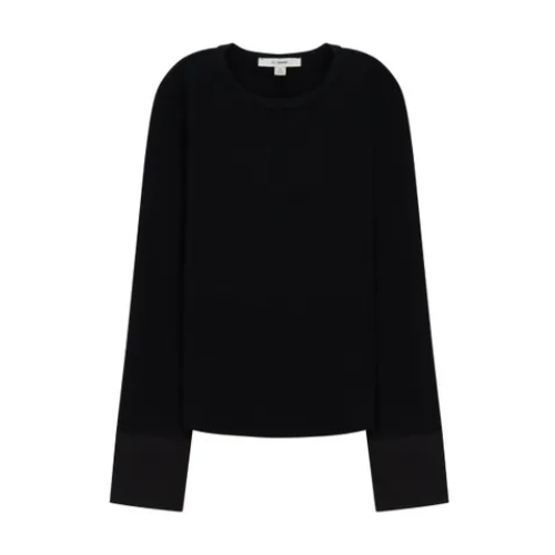 SJ WANI 여성 26FW 커프 디테일 리브드 티셔츠