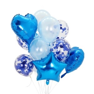 새로이벤트 컨페티은박풍선세트14입 파티블루 2색혼합 생일 헬륨_이미지
