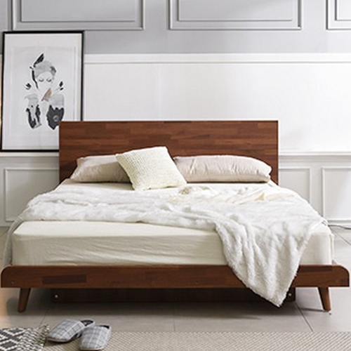 삼익가구 디엔 멀바우 헤드형 침대 Q (매트별도)_이미지