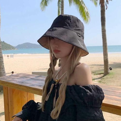 JHQP4O5Q_4B여성 연예인버킷햇 바캉스 휴가철 목조절끈