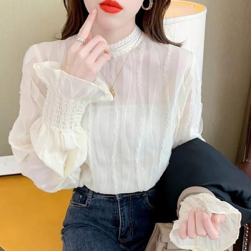 디작소 기타 여성 봄 데일리 니우니 물결 블라우스 32645280_이미지