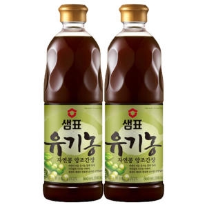 샘표 유기농 자연콩 양조간장 860ml (2개)_이미지