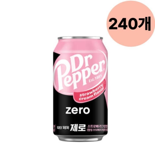 코카콜라음료 닥터페퍼 제로 스트로베리크림향 350ml (240개)