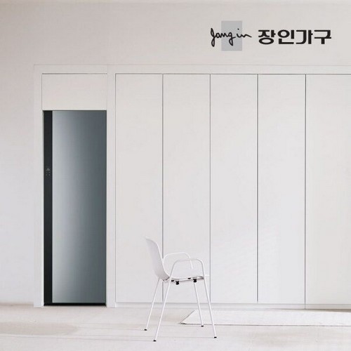 장인가구 드로잉 무광 여닫이 붙박이장+스타일러장
