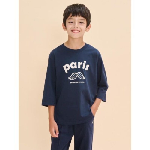 삼성물산 빈폴키즈 BEANPOLE KIDS PARIS 아트웍 7부 티셔츠 네이비 BI4741U08R