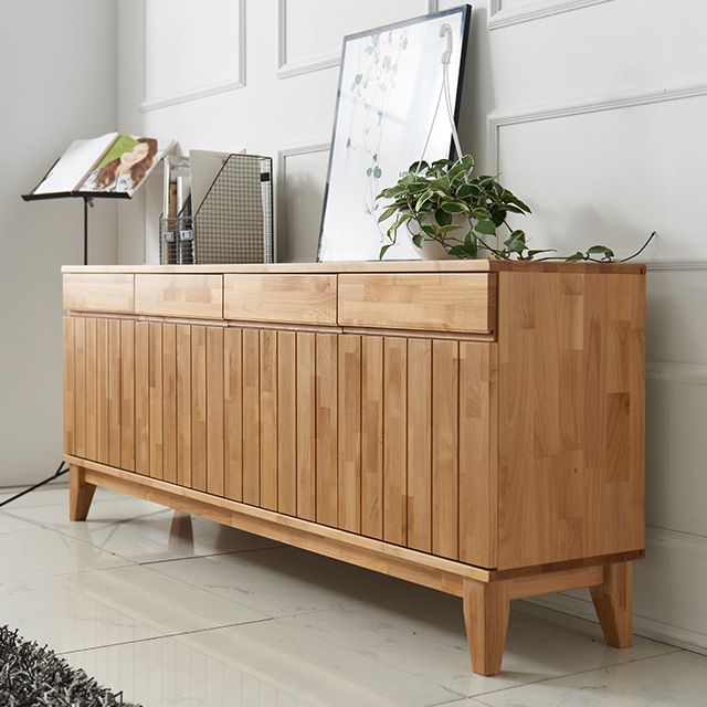 왓츠 엘다 원목 2단 높은 거실장