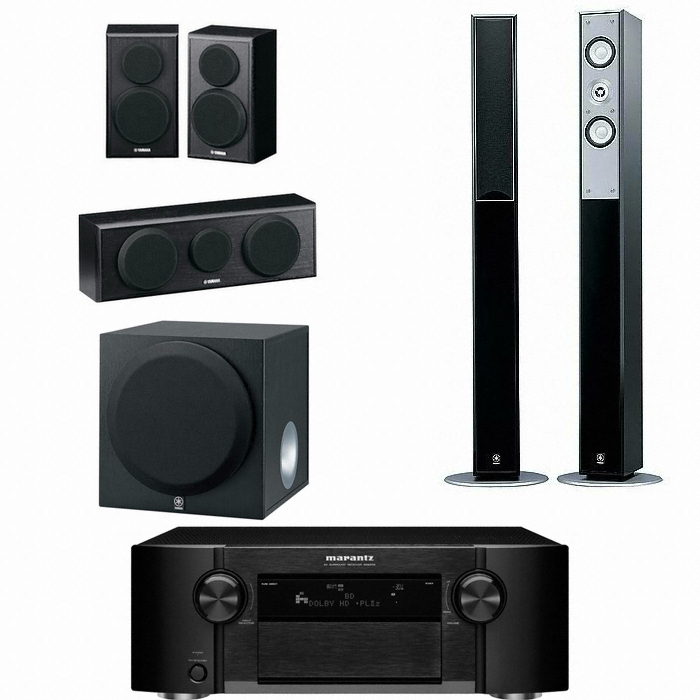 야마하 NS-125FP 5.1채널 + 마란츠 AV리시버 (SR6005, YST-SW012)