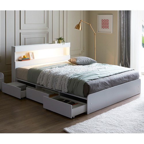 파로마 제이콥 평상형 수납 LED침대 K (독립스프링)_이미지