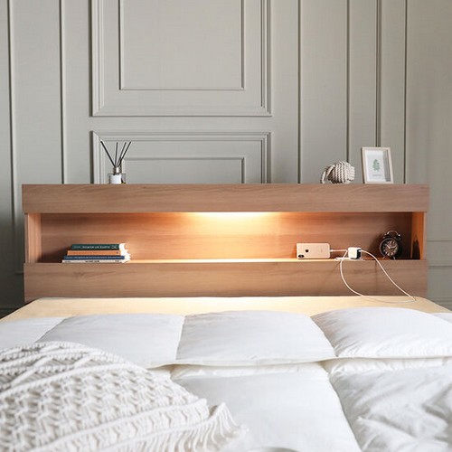 파로마 제이콥 평상형 수납 LED침대 K (독립스프링)_이미지