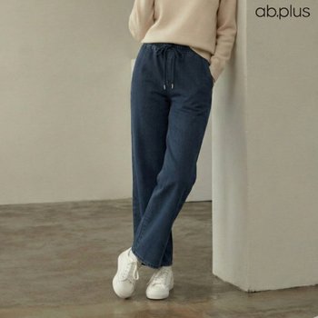 Ab.plus 인디고 스티치 밴딩 와이드 팬츠 LSA5MP44A_이미지