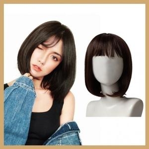 앞머리 인조가발 통가발 짧은 머리 가짜헤어 WFJ1R0A_이미지