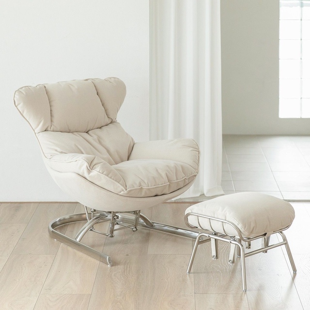 버즈가구 밀로스 벨러체어 로우아 소파 1인용 (스툴포함)