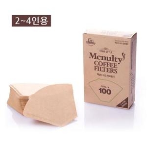 맥널티 커피필터 여과지 2-4인용 100매