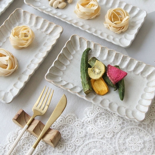 HEIM 화이트 로터스 생선 접시 2set (중)