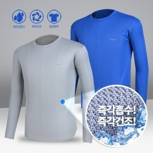 이지바이 쿨론원단 쾌속건조 남성 기능성 라운드 티셔츠 X62T6M_이미지