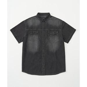 토피 TOFFEE 핀턱 하프 데님 셔츠 DEEP GREY T5S-PTHDSH43DG 156429_이미지