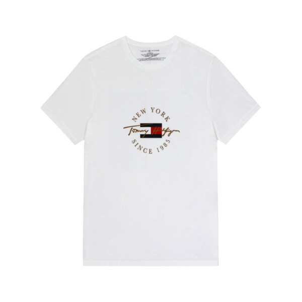 타미힐피거 슈플 탑스 크루넥 반팔 티셔츠 화이트 09T4510-WHIT