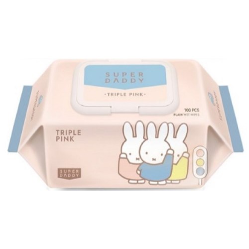 미피 트리플 핑크 물티슈 캡형 100매