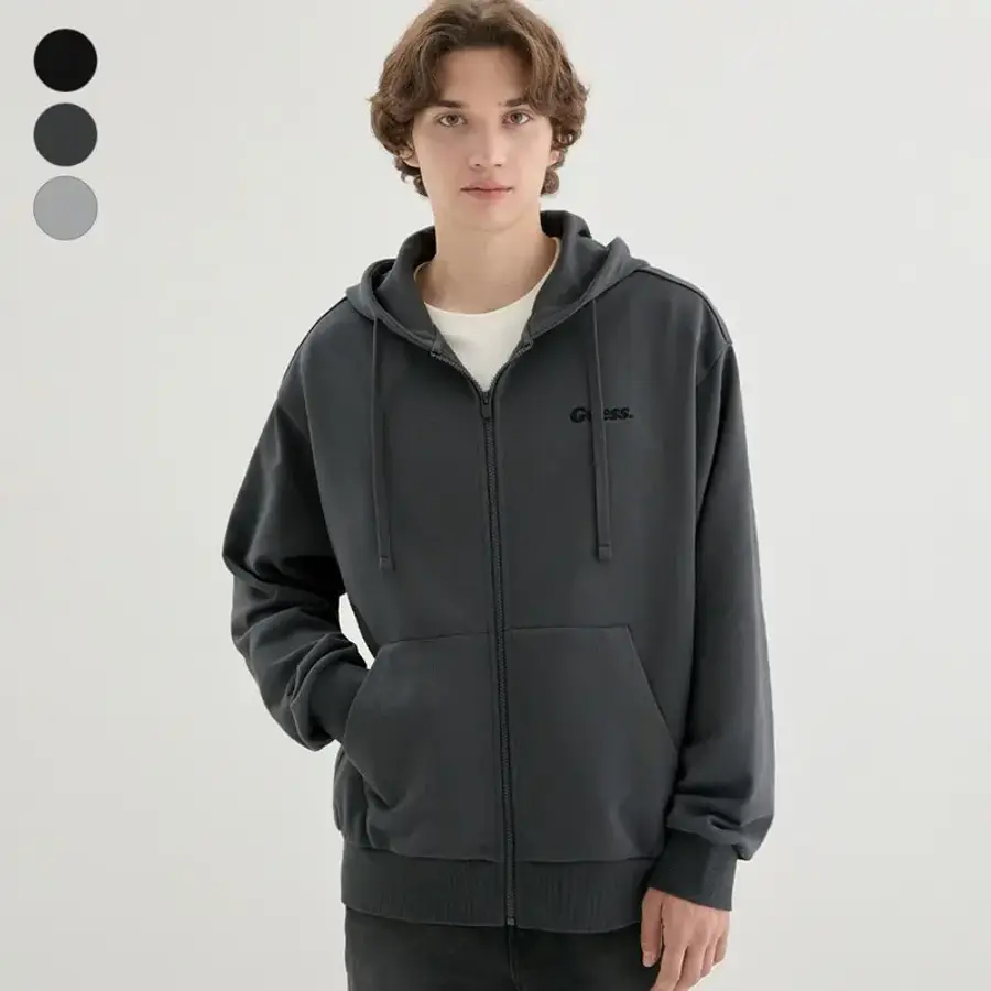 게스 진 남녀공용 오버핏 후드집업 MP3K94001220217